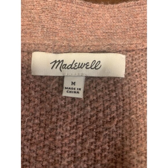 Madewell M Knit Button-Up V-Neck Cardigan Sweater Dusty Rose Casual - Picture 3 of 7